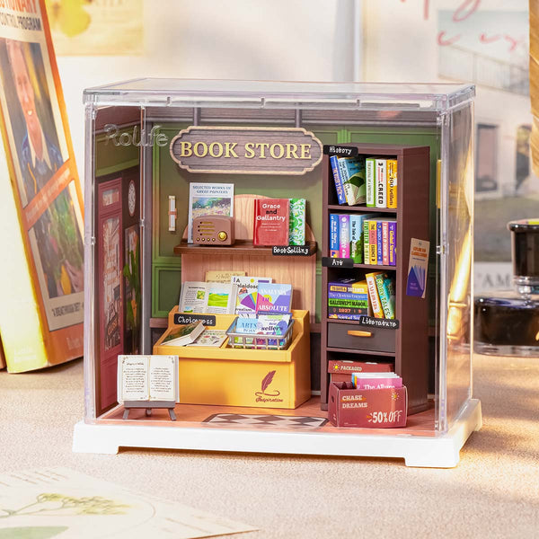Robotime Rolife Memory Book Store DIY Miniature House DWS04B