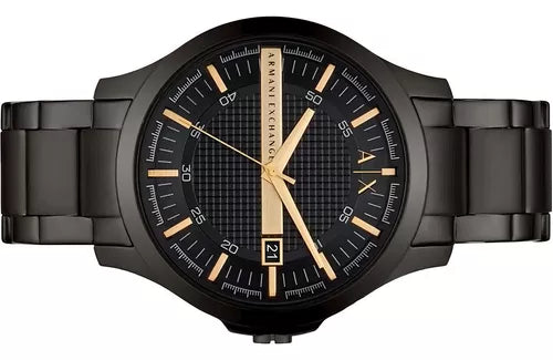 Armani Exchange Hampton AX2413 Herren-Chronograph – Schwarzes Zifferblatt mit schwarzem Edelstahlarmband