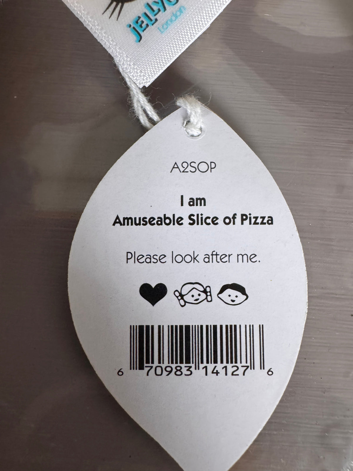 Jellycat Amuseable Slice Of Pizza - Leaf tag
