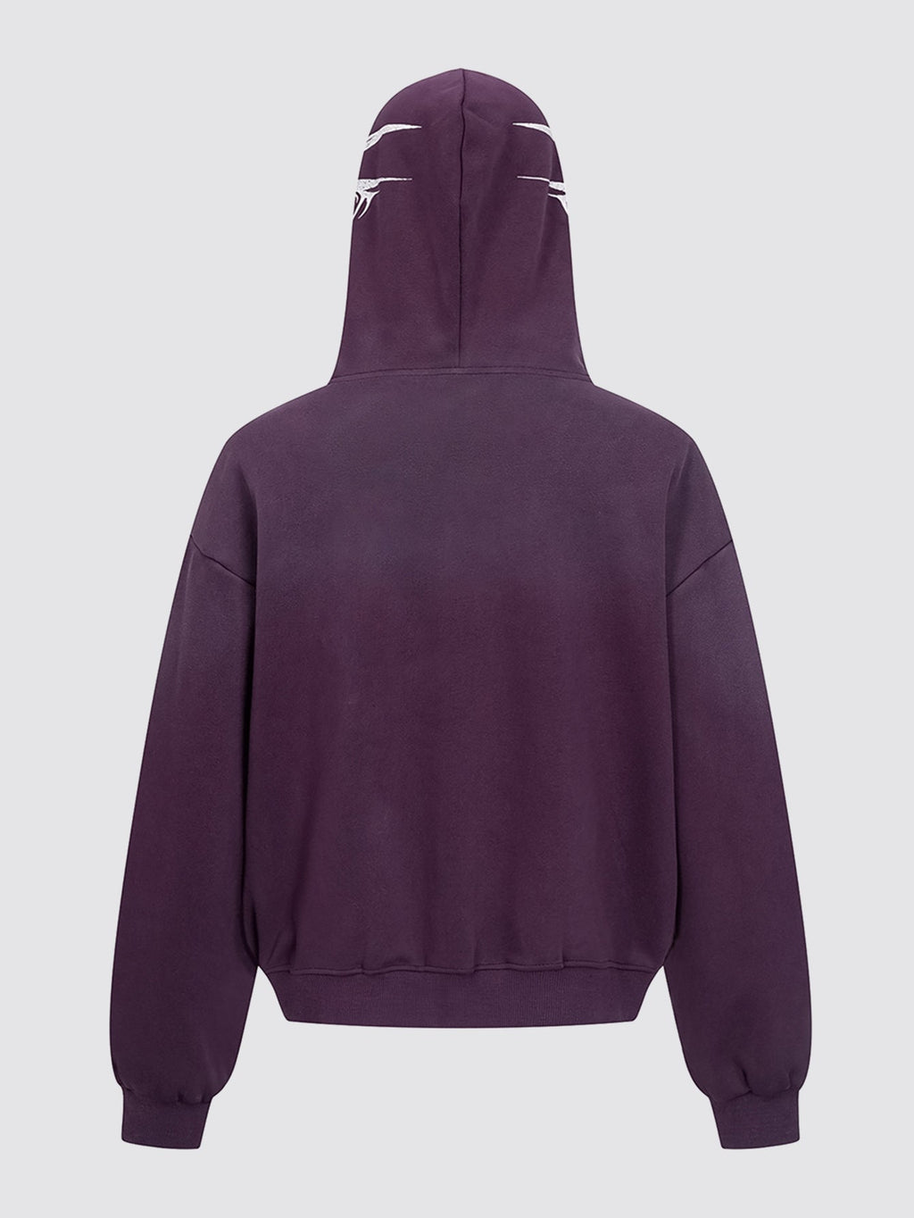 Oversized Script Graphic Zip-Up Hoodie