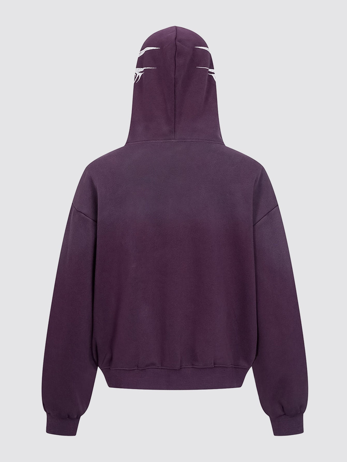 Oversized Script Graphic Zip-Up Hoodie