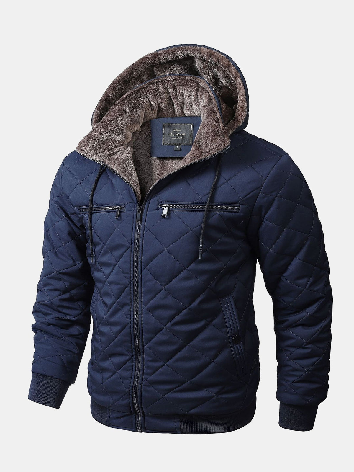 Faux Fur Lined Hooded Quilted Coat