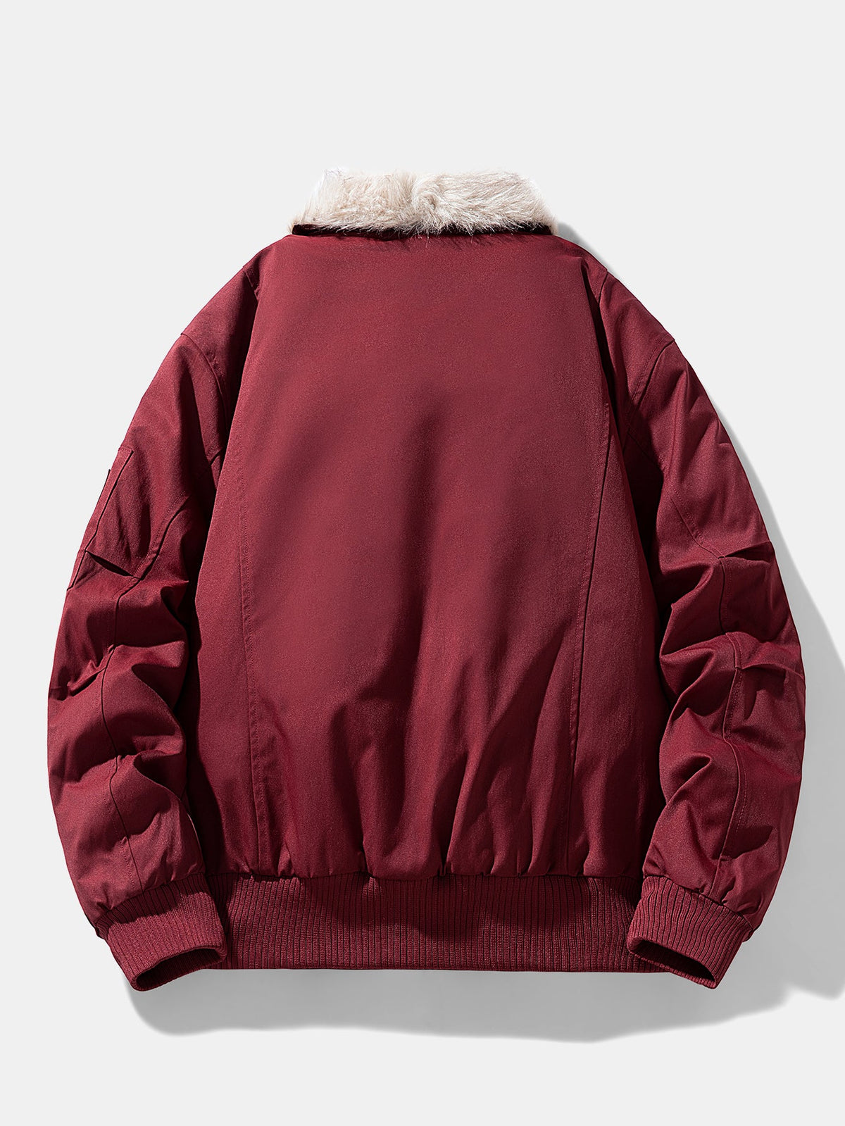 Oversize Faux Fur Collar Bomber Jacket