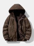 Relax Fit Suede Teddy Zipper Reversible Hooded Coat