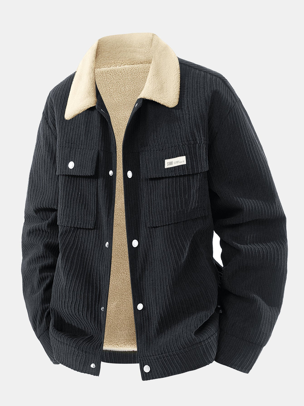 Teddy Lined Corduroy Button Up Jacket