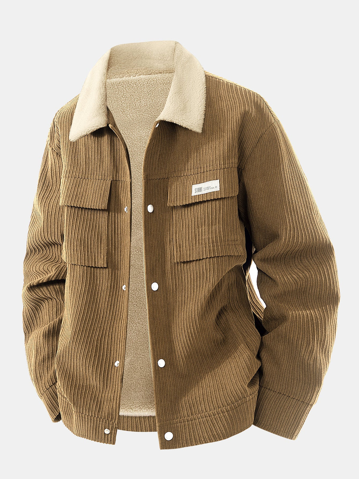 Teddy Lined Corduroy Button Up Jacket