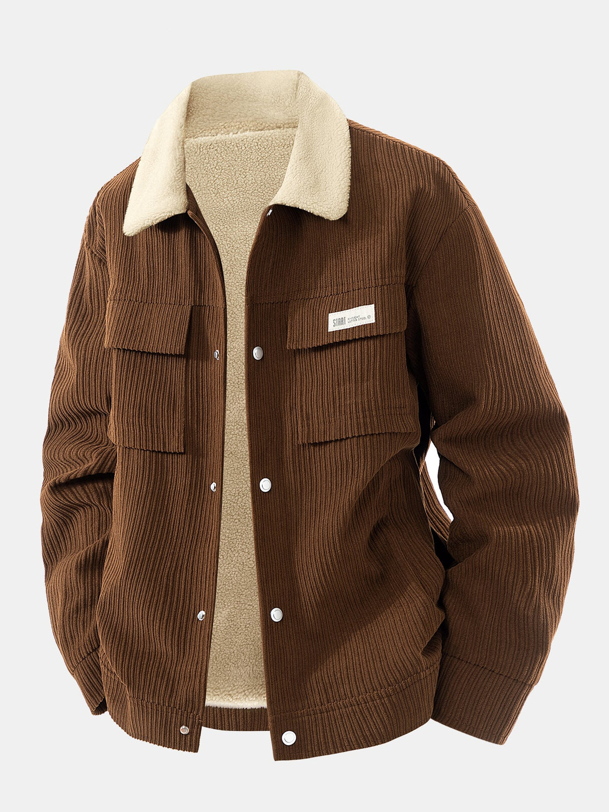 Teddy Lined Corduroy Button Up Jacket