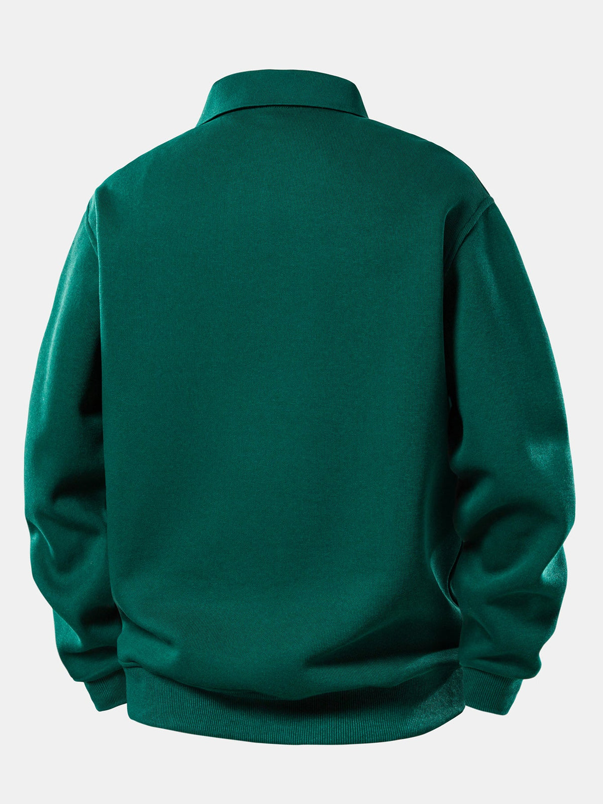 Solid Polo Collar Sweatshirt