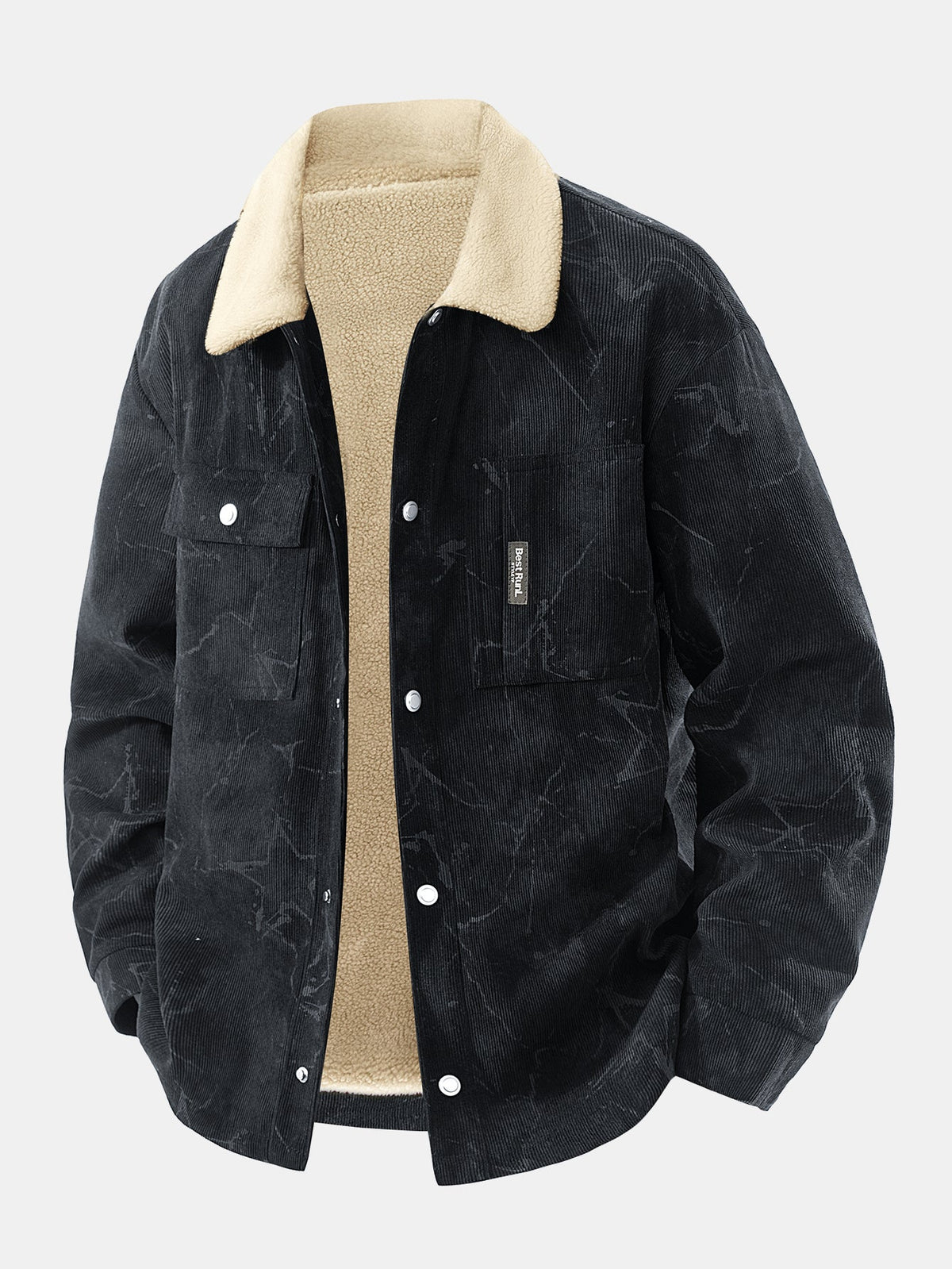 Teddy Lined Star Print Corduroy  Jacket