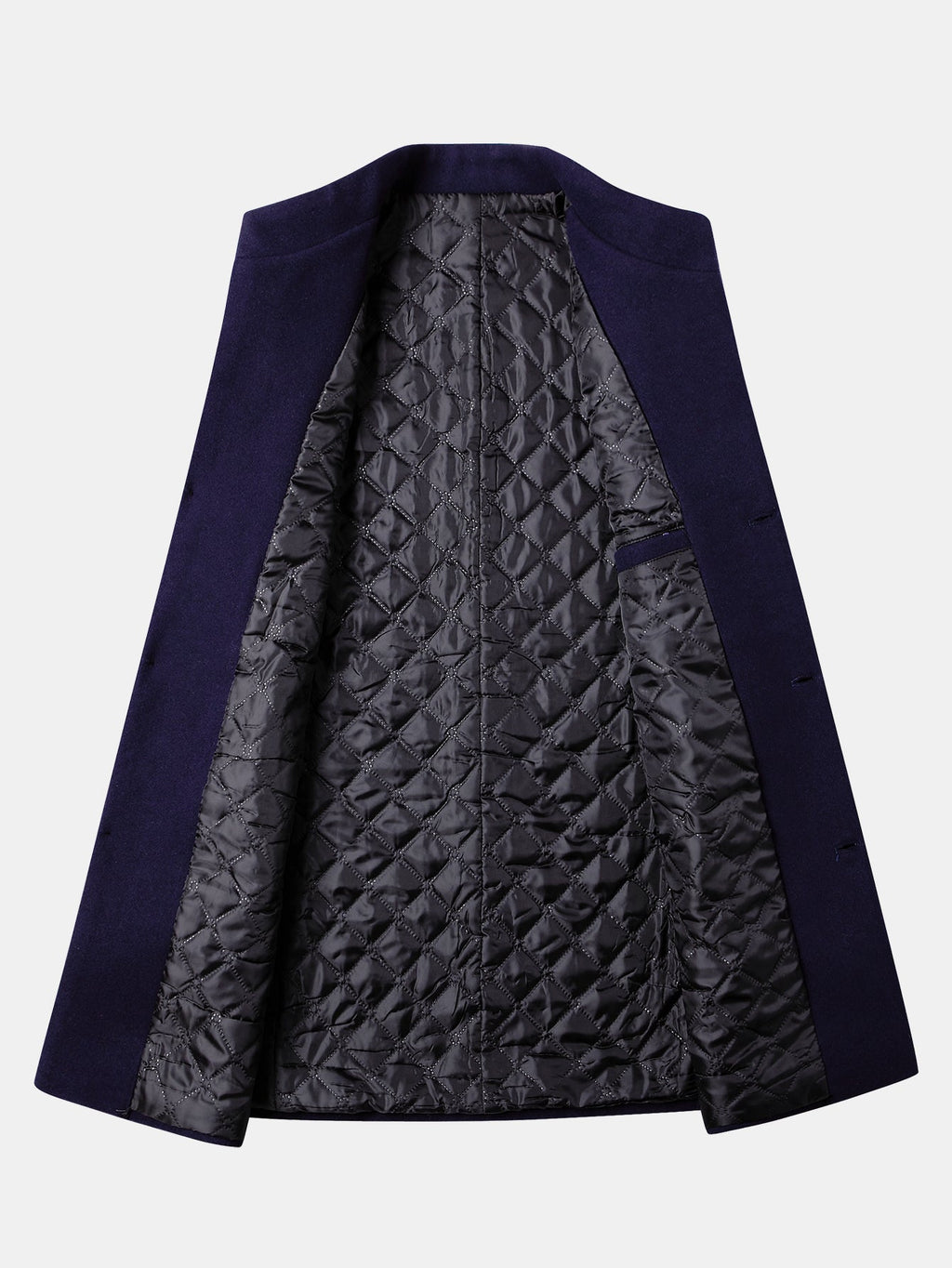 Stand Collar Wool Blend Overcoat