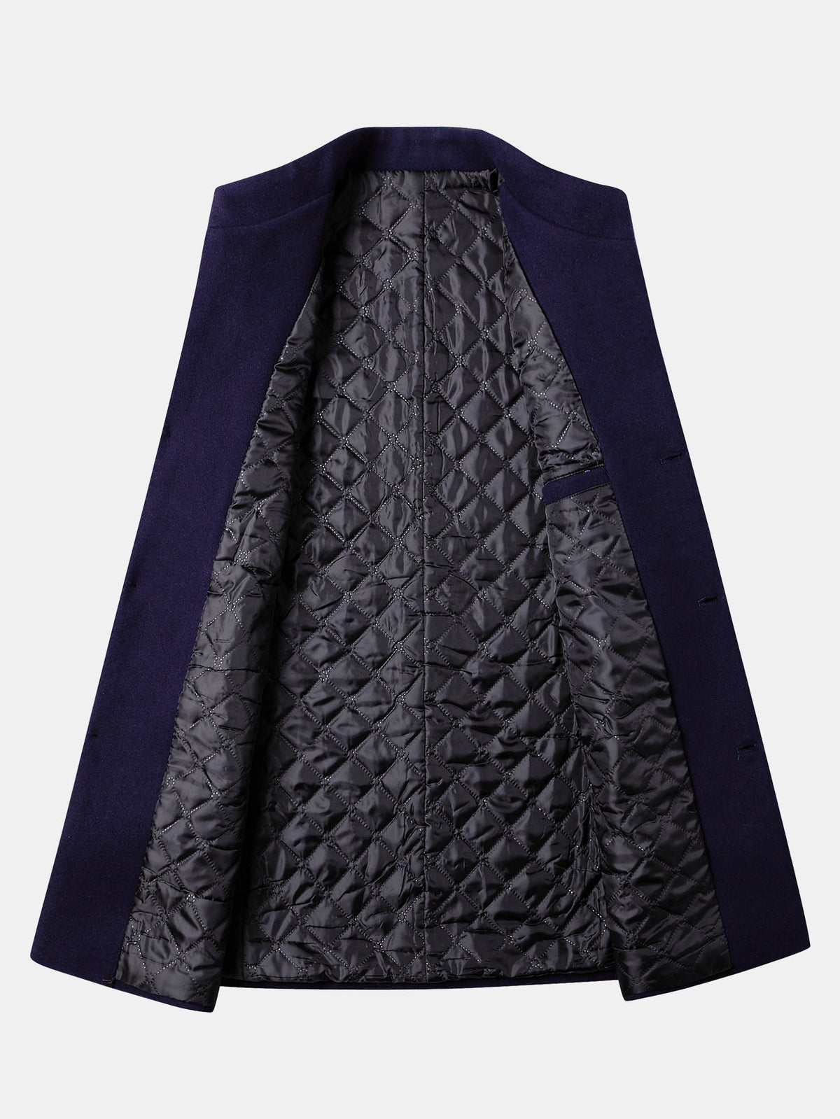Stand Collar Wool Blend Overcoat