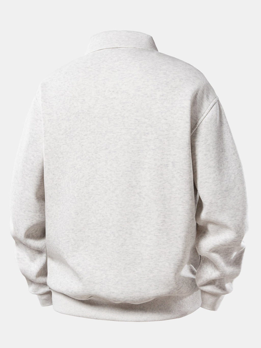 Solid Polo Collar Sweatshirt