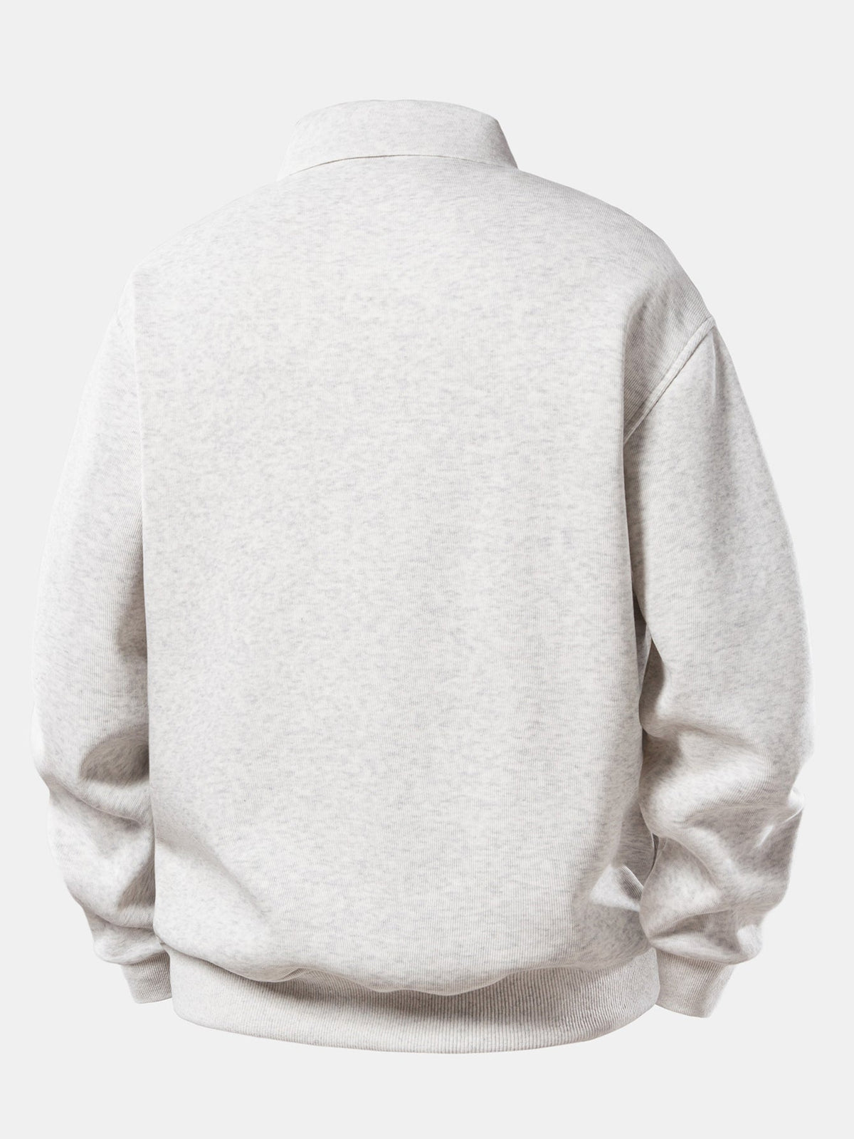 Solid Polo Collar Sweatshirt