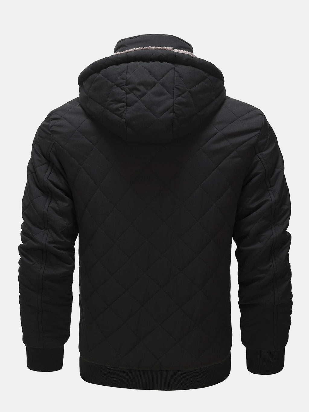 Faux Fur Lined Hooded Quilted Coat