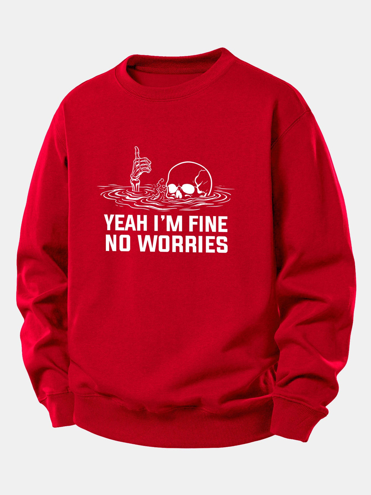 Yeah I’m Fine Skeleton Print Relax Fit Sweatshirt