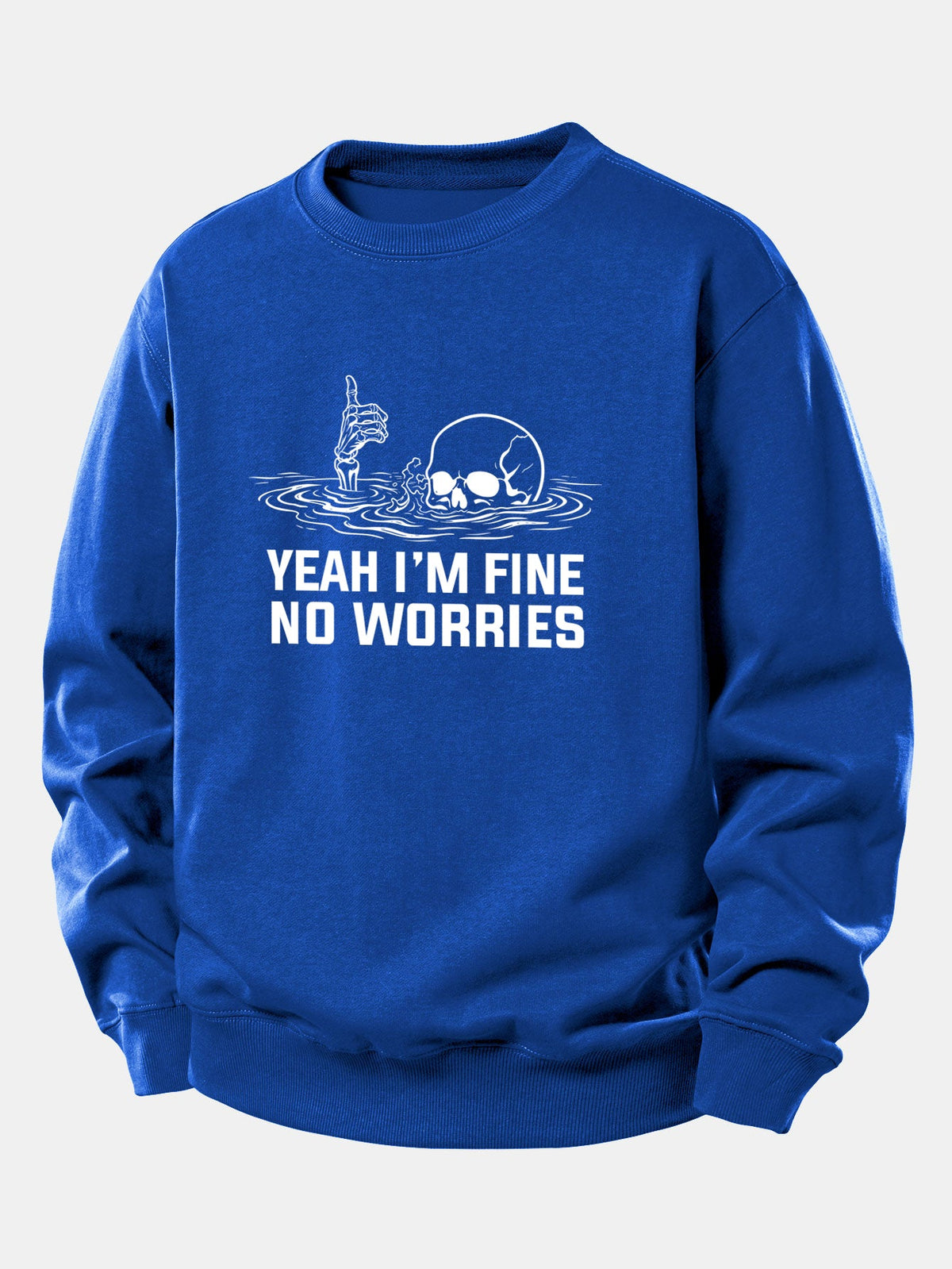 Yeah I’m Fine Skeleton Print Relax Fit Sweatshirt