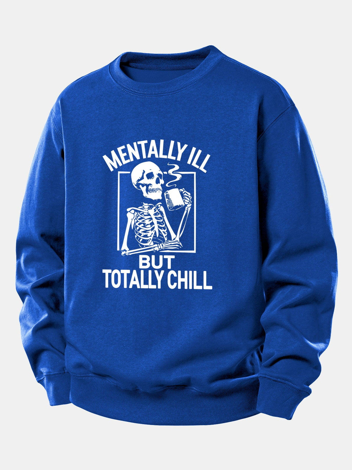 Skeleton Coffee Print Relax Fit Sweatshirt