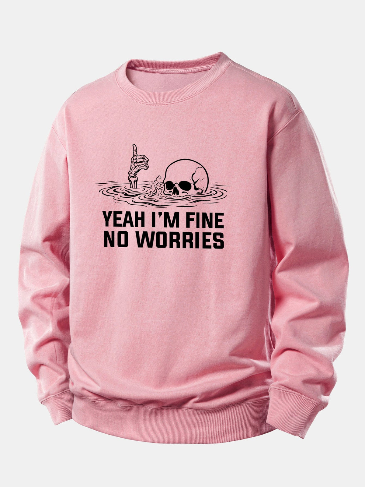 Yeah I’m Fine Skeleton Print Relax Fit Sweatshirt