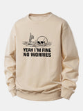 Yeah I’m Fine Skeleton Print Relax Fit Sweatshirt