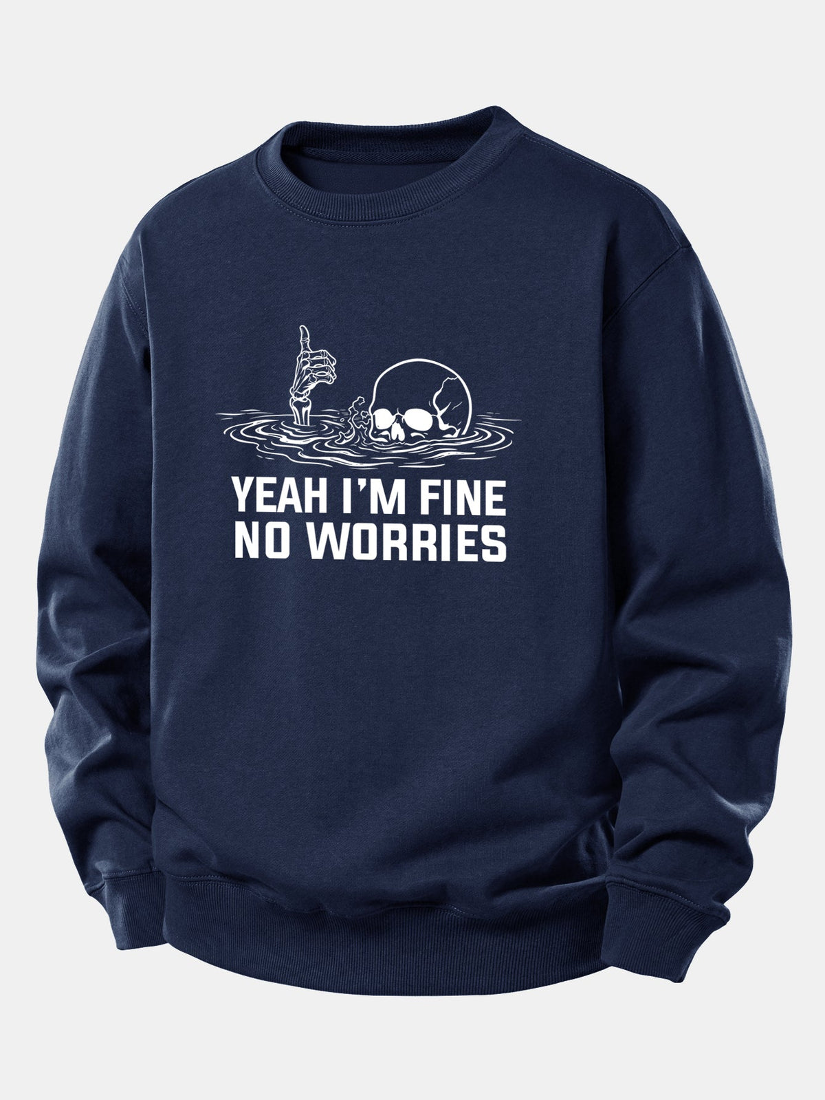 Yeah I’m Fine Skeleton Print Relax Fit Sweatshirt