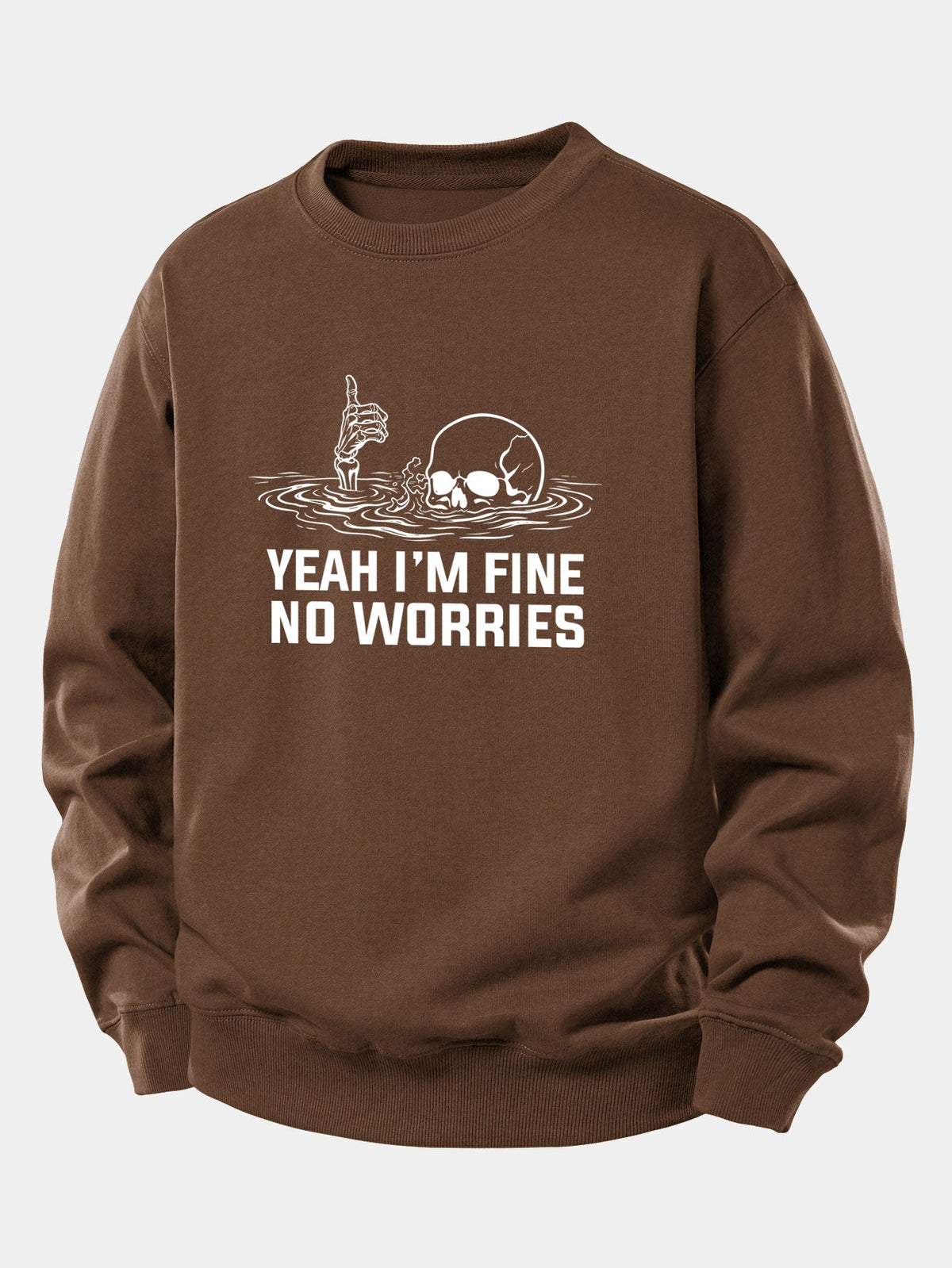 Yeah I’m Fine Skeleton Print Relax Fit Sweatshirt
