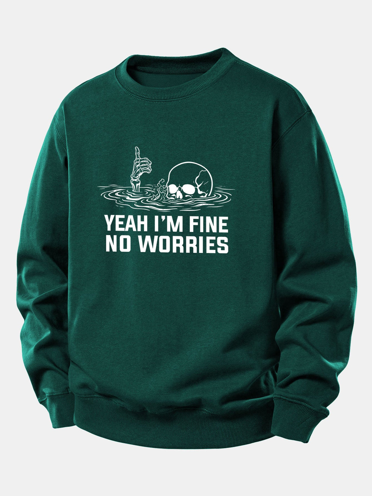 Yeah I’m Fine Skeleton Print Relax Fit Sweatshirt