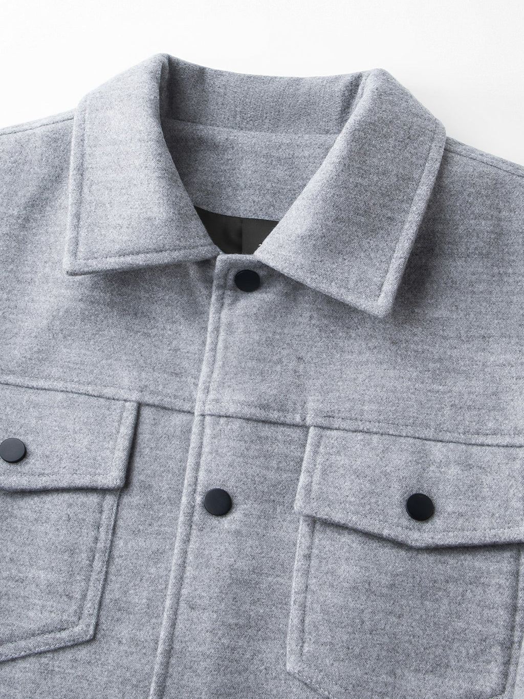 Wool-Look Snap Button Jacket
