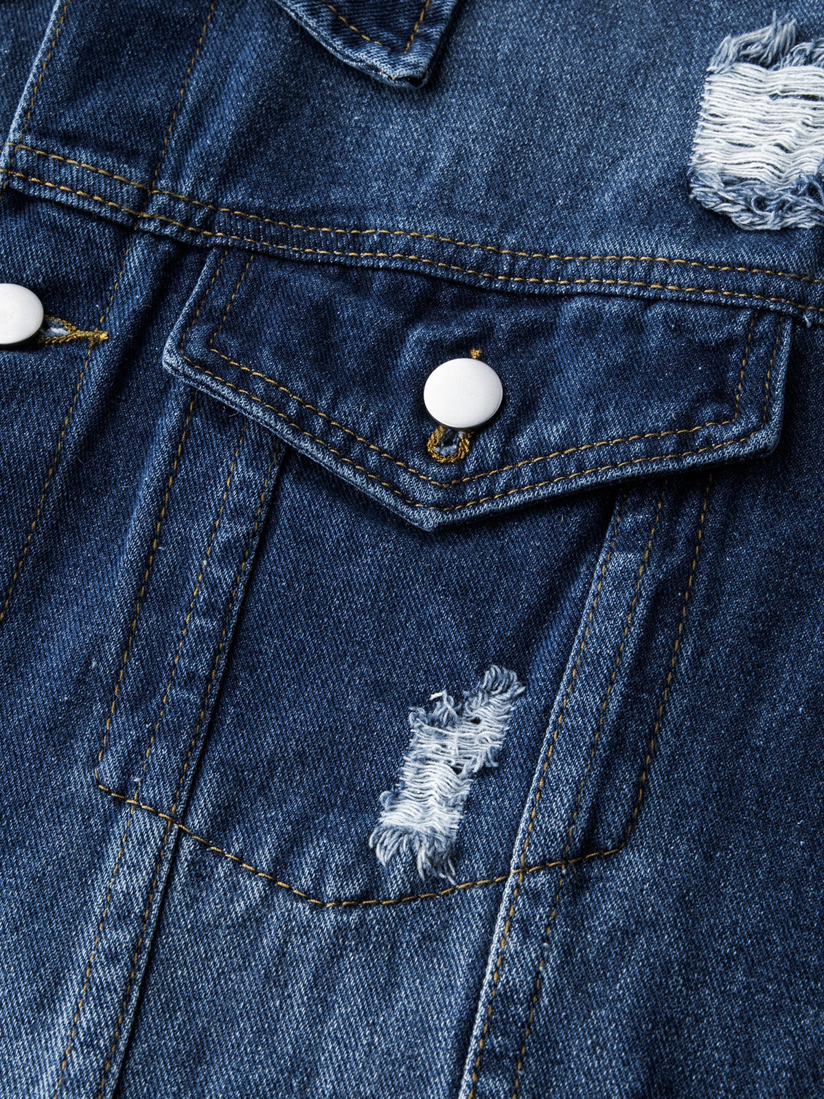 Distressed Washed Denim Jacket