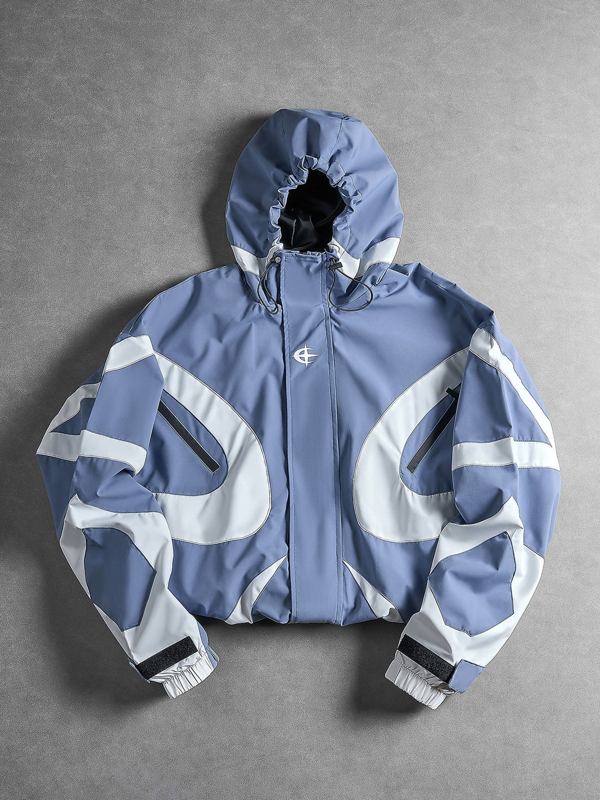 Color Block Hooded Windbreaker Jacket