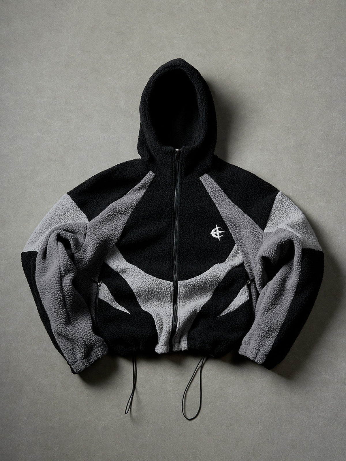 Color Block Sherpa Fleece Hooded Jacket