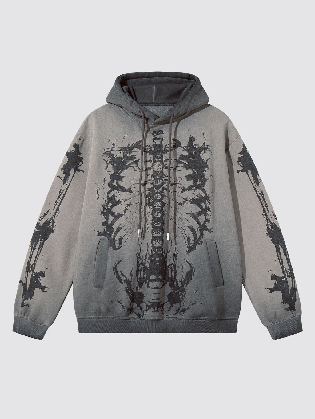 Washed Skeleton Graphic Hoodie