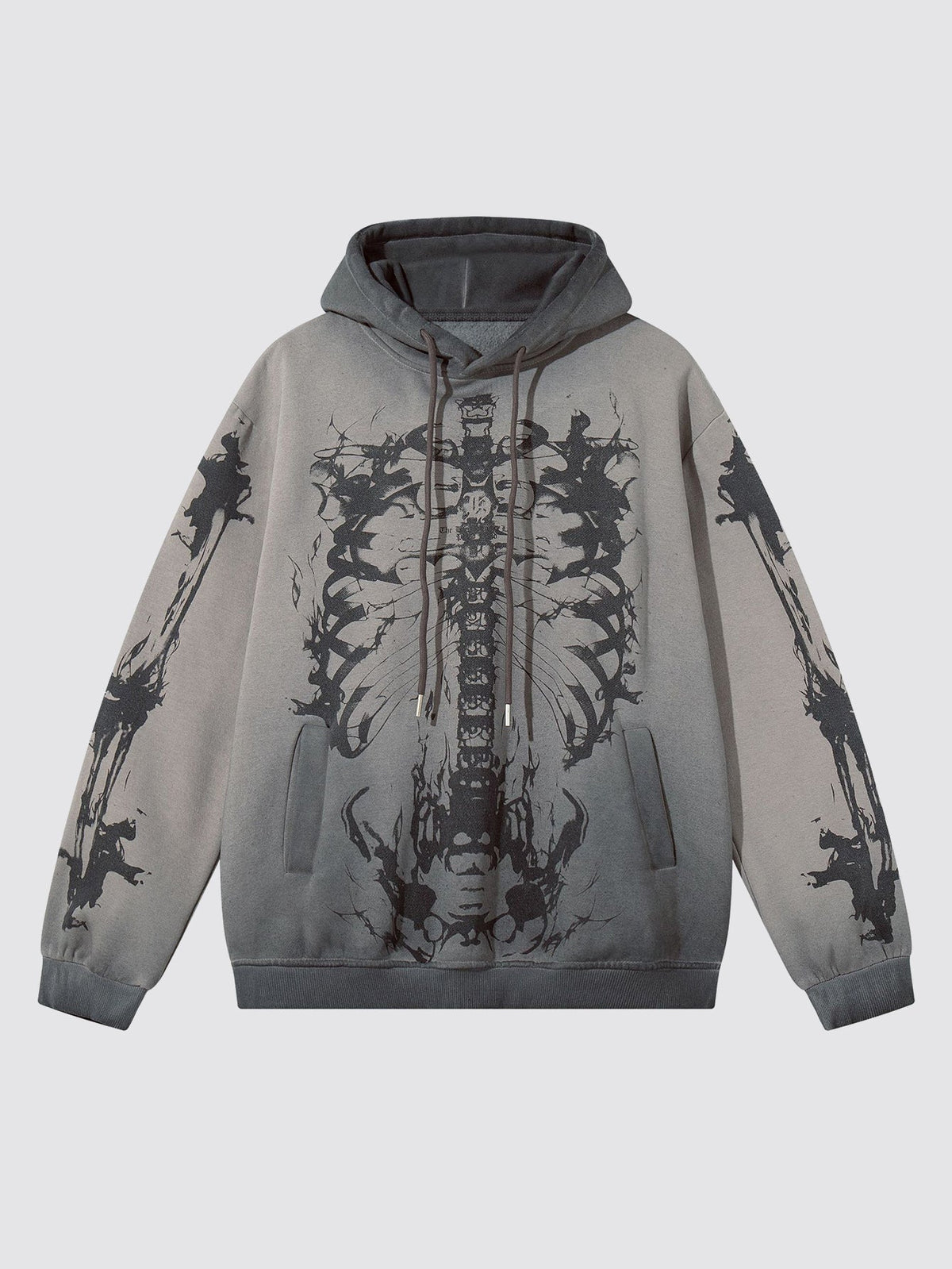 Washed Skeleton Graphic Hoodie