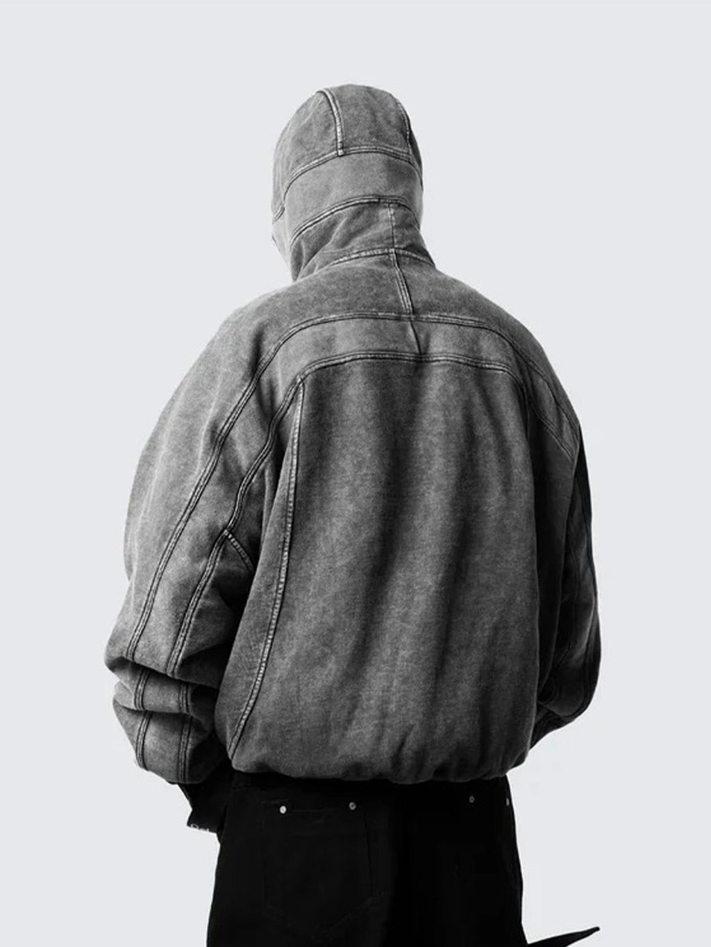 Oversized Techwear-Kapuzenpullover mit Vollmasken-Kapuze