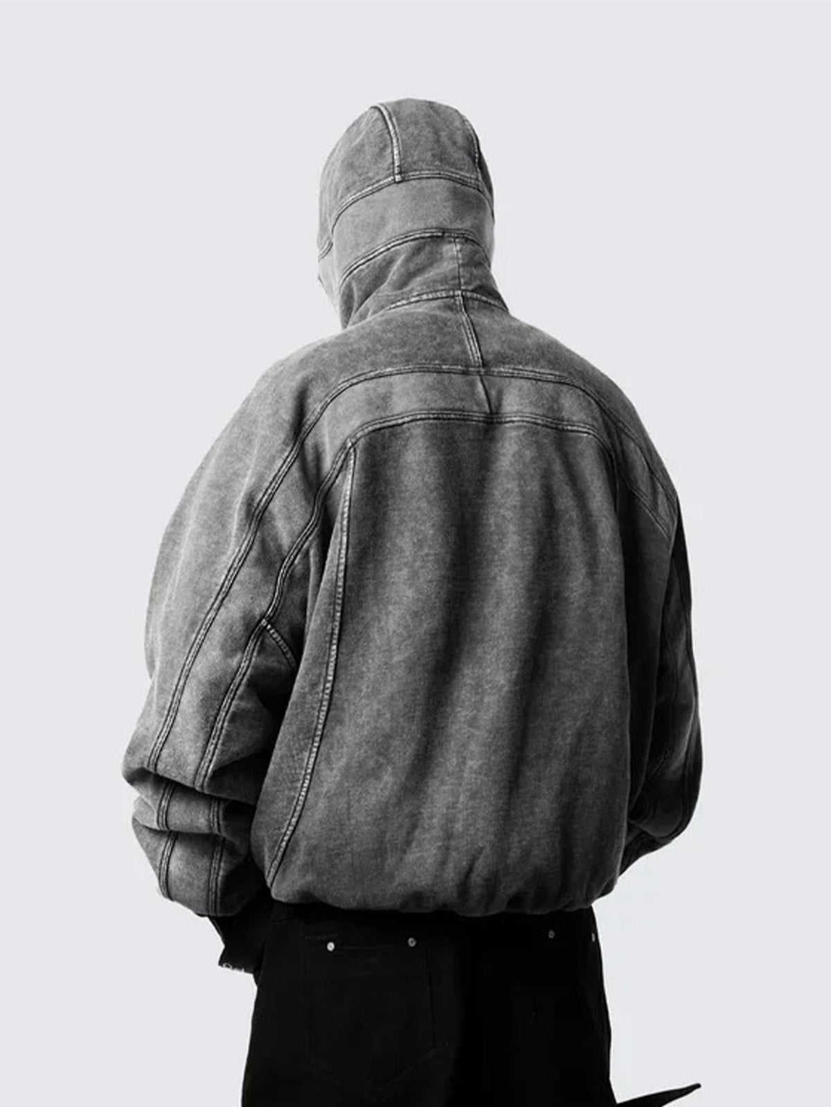 Oversized Techwear-Kapuzenpullover mit Vollmasken-Kapuze