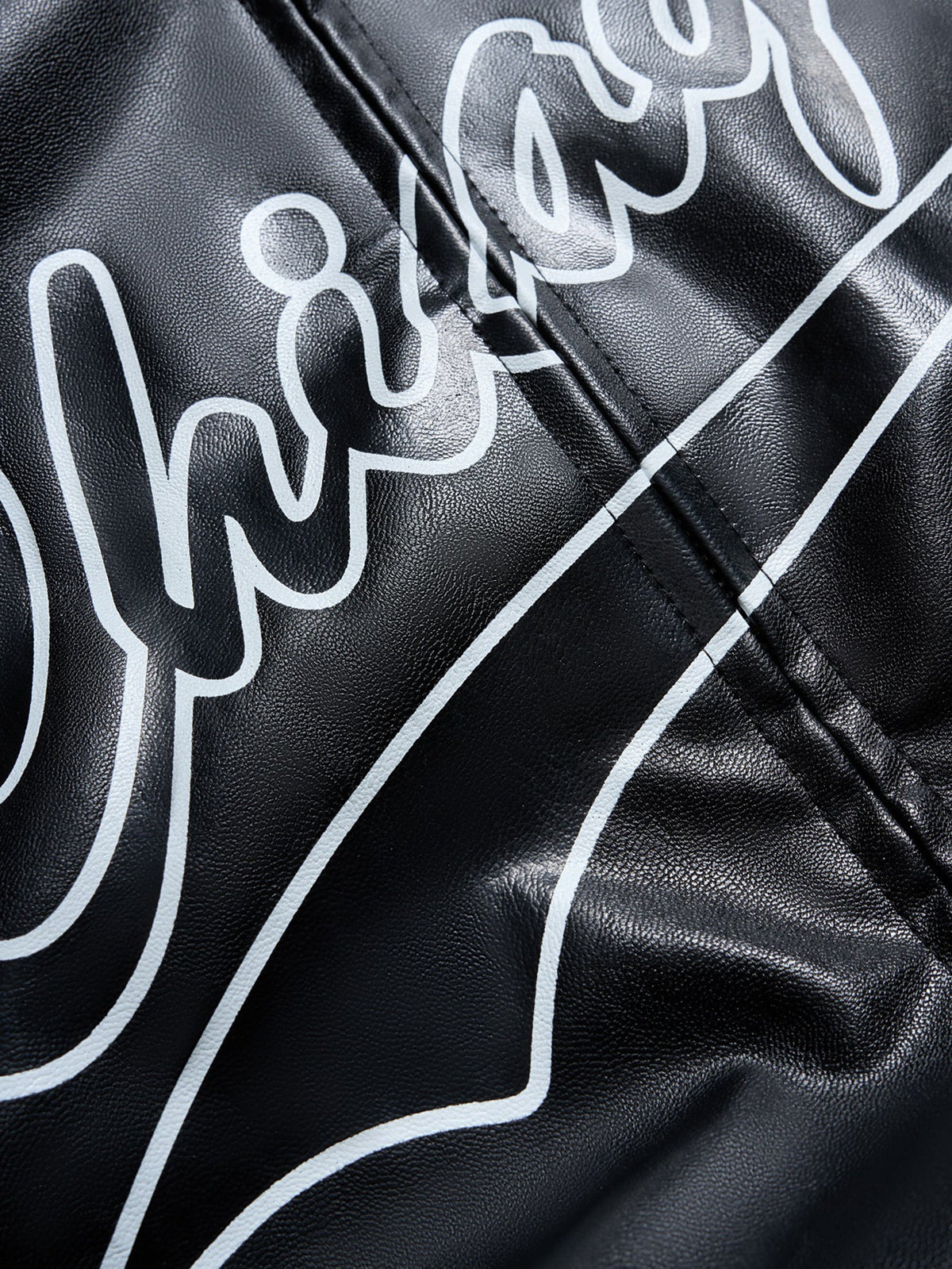Chicago Graphic Faux Leather Zip-Up Jacket