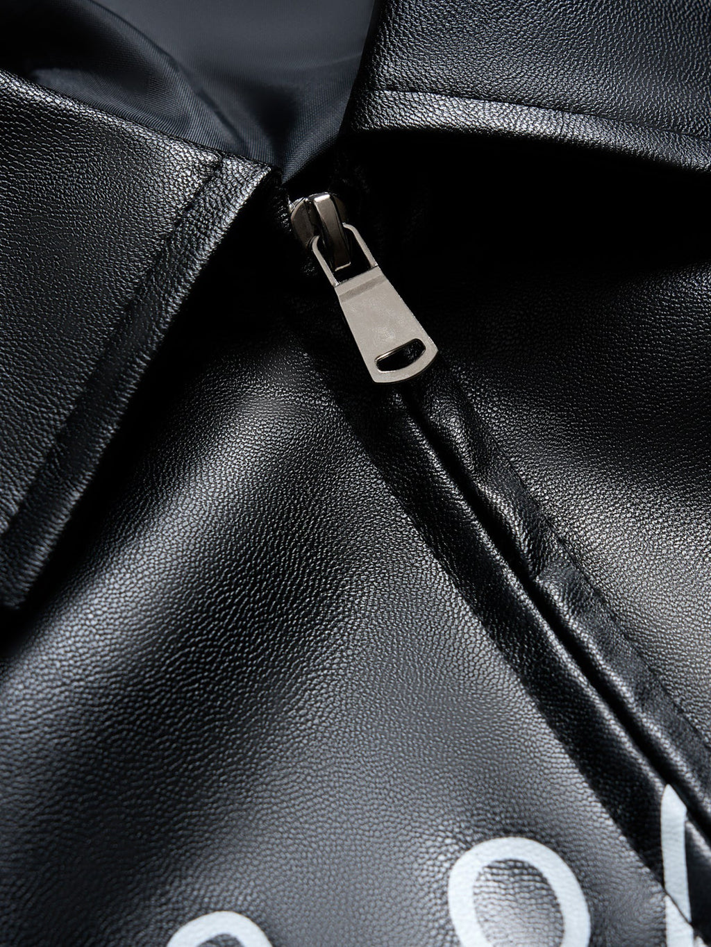Chicago Graphic Faux Leather Zip-Up Jacket