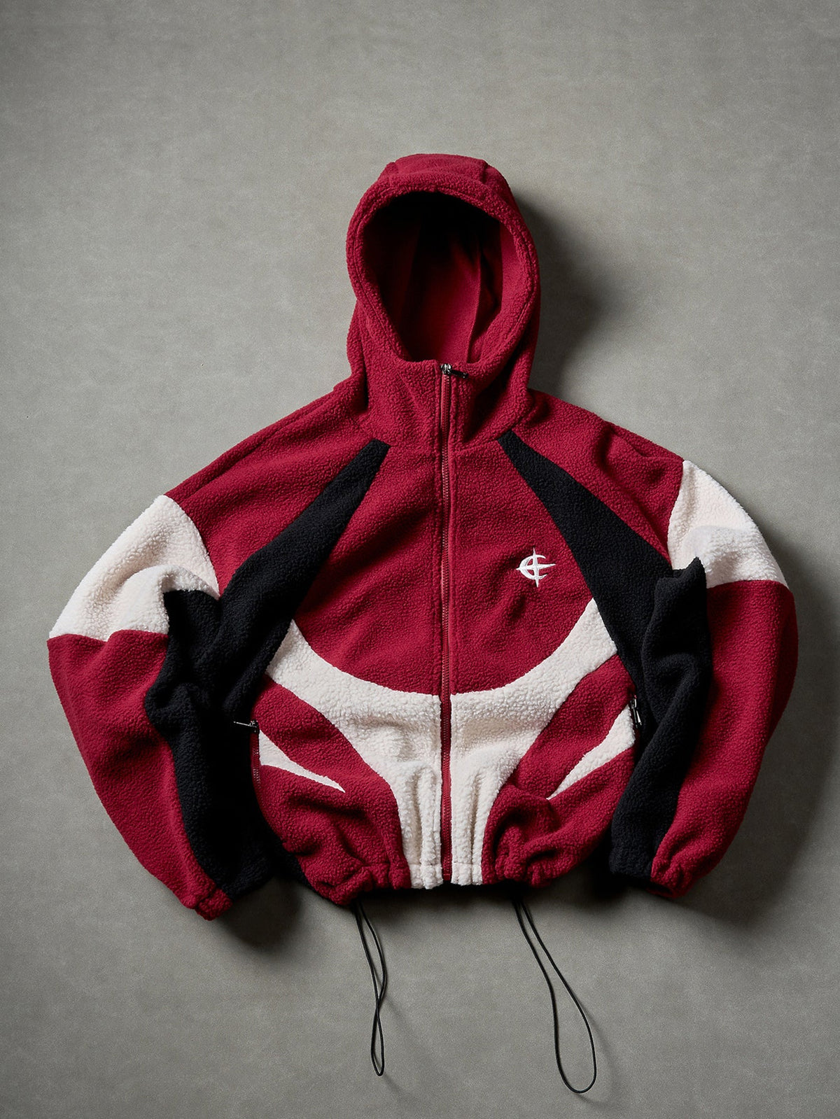 Color Block Sherpa Fleece Hooded Jacket