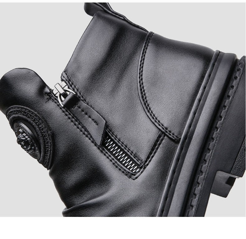 Lässige Herren-Reißverschluss-Martin-Boots im koreanischen Streetwear-Stil