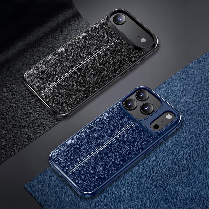 Litchi Texture Shockproof TPU Phone Case For iPhone 17 / 16 / 15 / 14