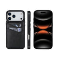 Litschi-Leder-Schutzhülle mit Kartenfächern für iPhone 13-18 Pro & Pro Max