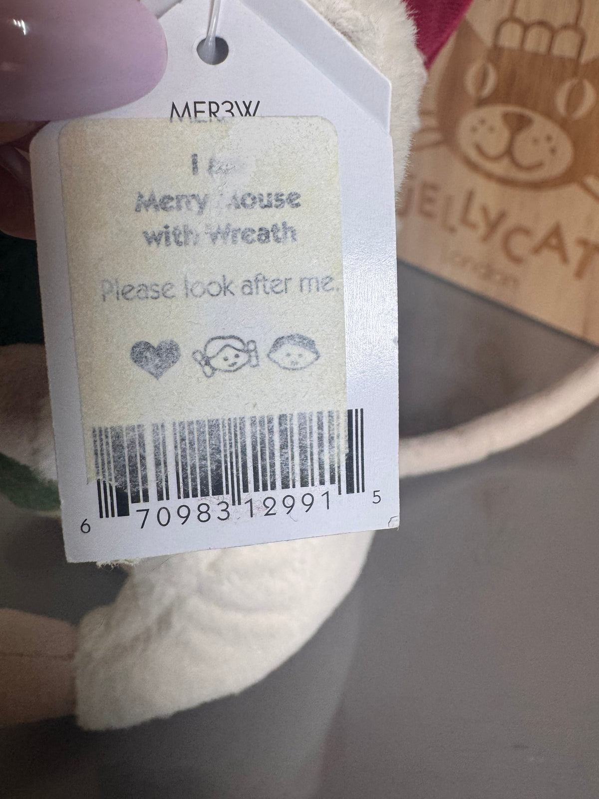 Jellycat Merry Mouse With Wreath
