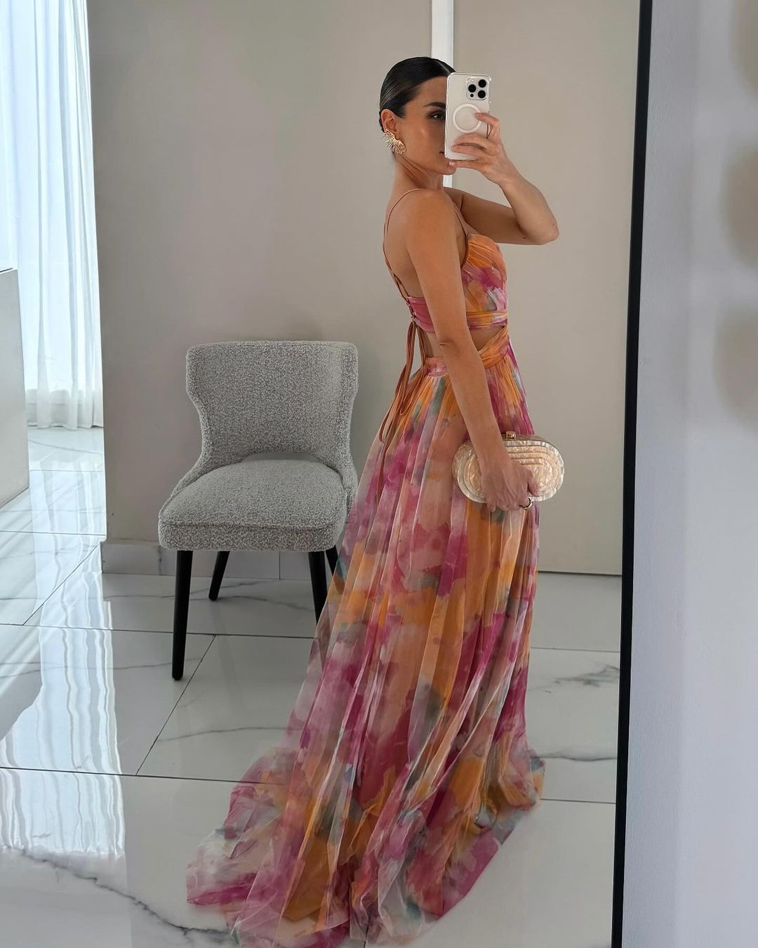 Alexia | Elegantes ärmelloses florales Abendkleid