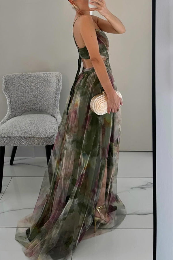 Alexia | Elegantes ärmelloses florales Abendkleid