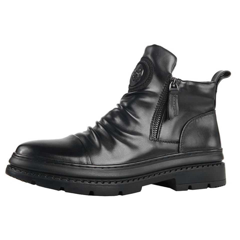 Lässige Herren-Reißverschluss-Martin-Boots im koreanischen Streetwear-Stil