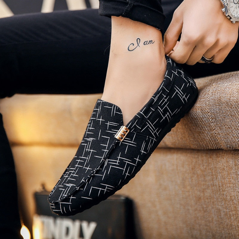 Men Loafers Shoes Casual Lightweight Canvas Youth Footwear for Spring and Summer