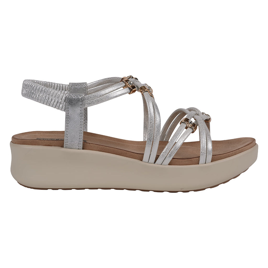 Women's Fran Silver Strappy Wedge Sandals