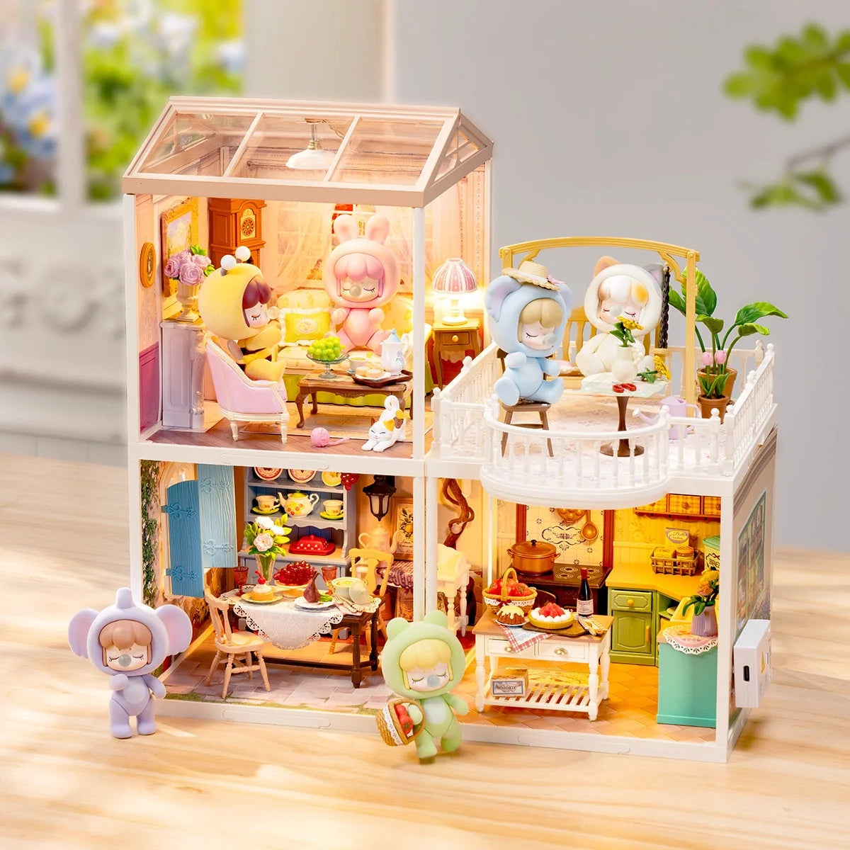 Robotime Rolife Holiday Tea Time Super Creator Miniature House DW023