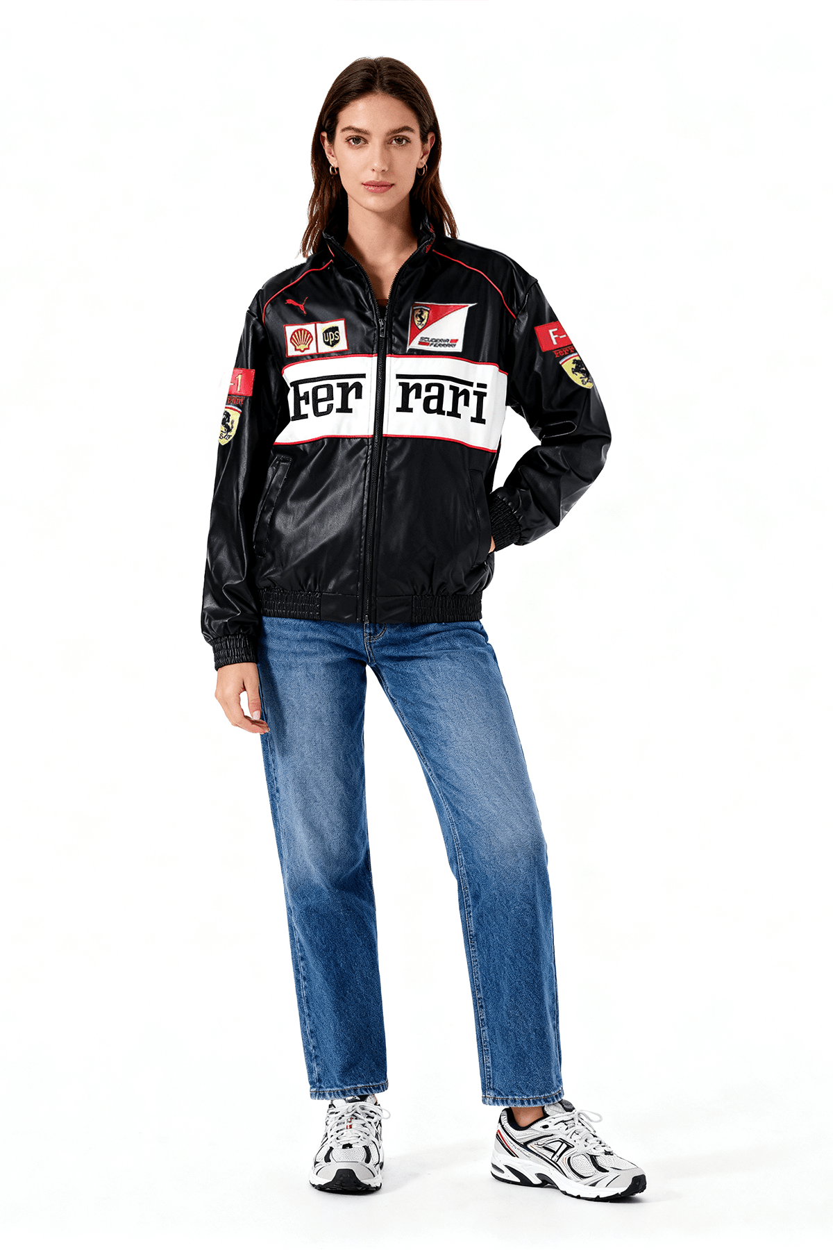Ferrari Vintage Leather Jacket – White Edition