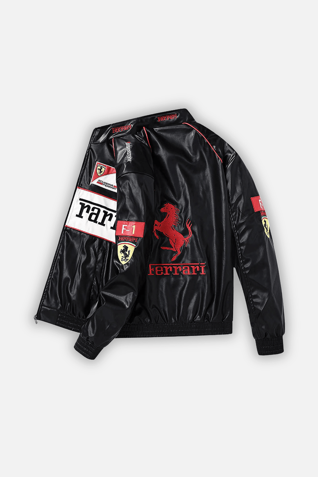 Ferrari Vintage Leather Jacket – White Edition