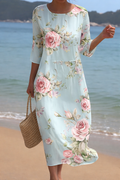 Bella | Elegantes florales Midikleid